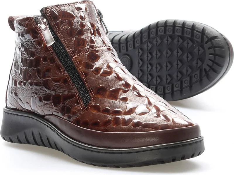 فاست ستيب Genuine Leather Women's Low Heel Boots 972SZA7560
