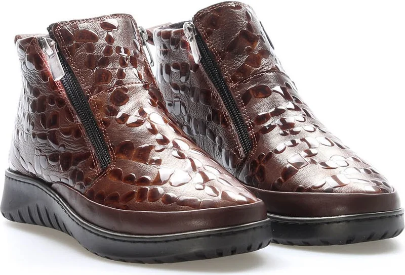 فاست ستيب Genuine Leather Women's Low Heel Boots 972SZA7560