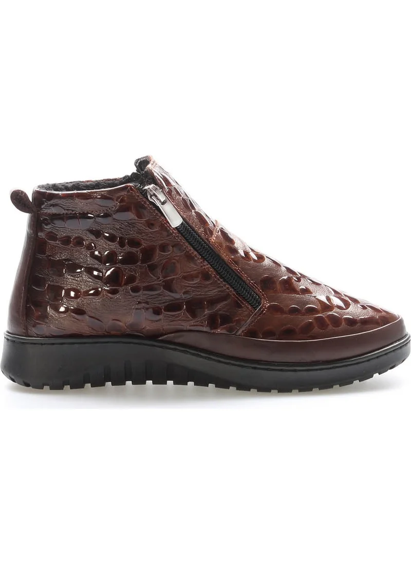 Fast Step Genuine Leather Women's Low Heel Boots 972SZA7560