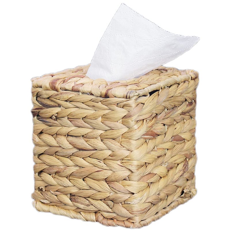 Square Tissue Box Holder Decorative Woven Tissue Box Cover Decorative Napkin Holder Automotive Decoration Tissue Cover for Bathroom Vanity Countertops Bedroom Desks Tables Office Kitchen