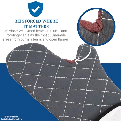 Carlisle Foodservice Products San Jamar Bestguard Oven Mitt with Reinforced Webguard Plus, Cotton, 17 Inches, Black - Image 3