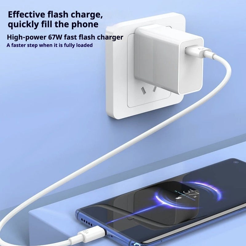 WHALE is compatible with Xiaomi 67W fast charging and includes a 1-meter data cable, a fast charging Type-C power adapter (European standard), and is compatible with Xiaomi Redmi Note 14/14 Pro, Note 13/13 Pro, Redmi 13C/14C/15C, and Xiaomi 15T - Image 2