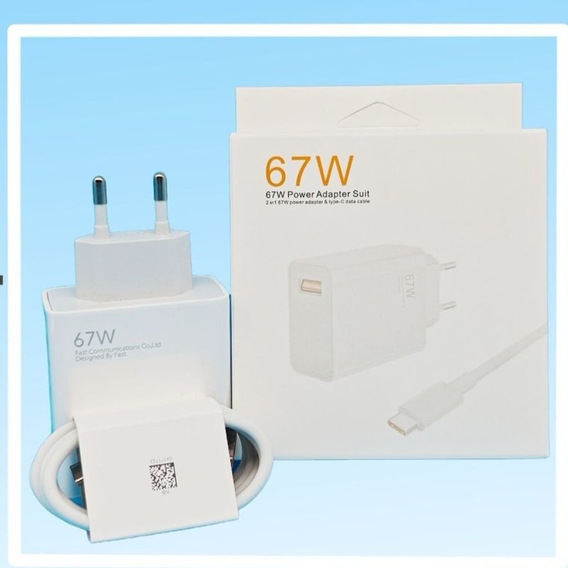WHALE is compatible with Xiaomi 67W fast charging and includes a 1-meter data cable, a fast charging Type-C power adapter (European standard), and is compatible with Xiaomi Redmi Note 14/14 Pro, Note 13/13 Pro, Redmi 13C/14C/15C, and Xiaomi 15T - Image 1