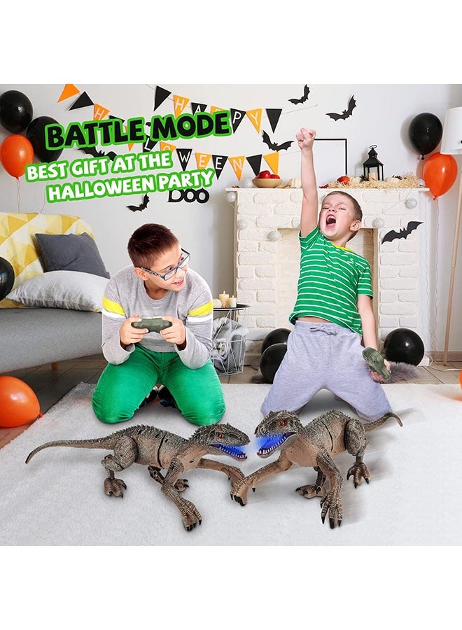 YelaJoy 19" Remote Control Dinosaur Toys for Kids, 8CH Rechargeable Jurassic Velociraptor Imitates Walking with Light & Roaring - Dinosaur Toys for Kids 6-7 8-12 Boys Birthday Gifts - Image 5