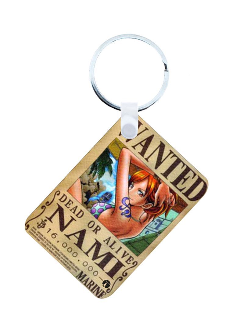 RKN The 2-In-1 One Piece Printed Keychain And Necklace Beige/Brown/Blue