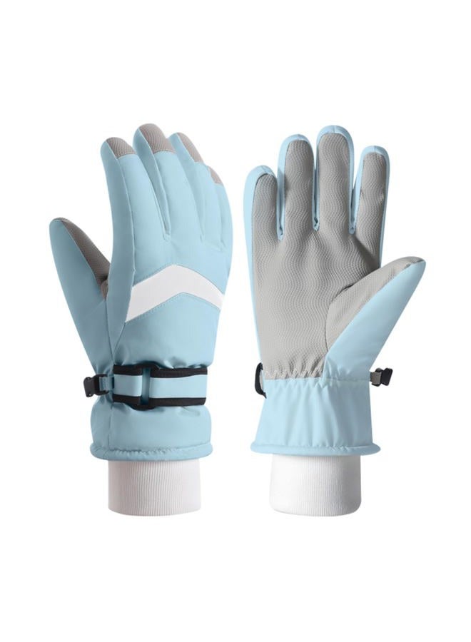 TRIWONDER Kids Ski Gloves Waterproof Thermal, Fleece Lined with Touchscreen Fingers for Snowboarding Sledding Cycling for Boys Girls (Blue, M(6-8 Years)) - Image 1