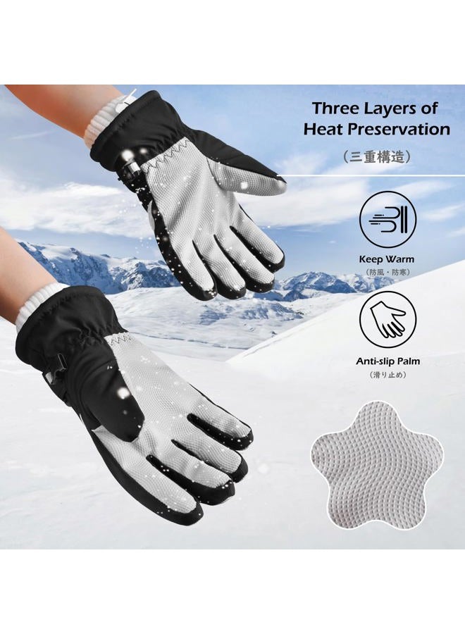 TRIWONDER Kids Ski Gloves Waterproof Thermal, Fleece Lined with Touchscreen Fingers for Snowboarding Sledding Cycling for Boys Girls (Blue, M(6-8 Years)) - Image 5