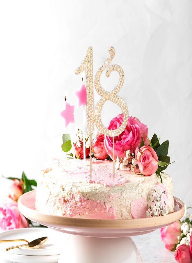 زينة كعكة عيد الميلاد الثامن عشر من دوبينسبي، زينة كعكة عيد الميلاد الثامن عشر مرصعة بأحجار الراين الكريستالية، زينة كعكات عيد الميلاد الثامن عشر مرصعة بأحجار الراين الكريستالية، زينة كعكات عيد الميلاد والذكرى السنوية (ذهبي) - Image 4