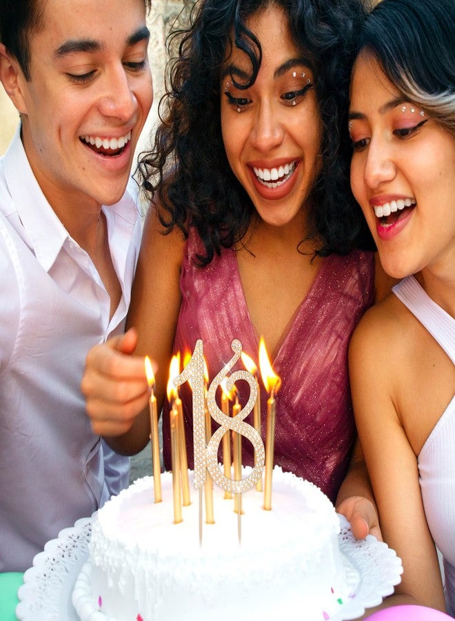 زينة كعكة عيد الميلاد الثامن عشر من دوبينسبي، زينة كعكة عيد الميلاد الثامن عشر مرصعة بأحجار الراين الكريستالية، زينة كعكات عيد الميلاد الثامن عشر مرصعة بأحجار الراين الكريستالية، زينة كعكات عيد الميلاد والذكرى السنوية (ذهبي) - Image 2
