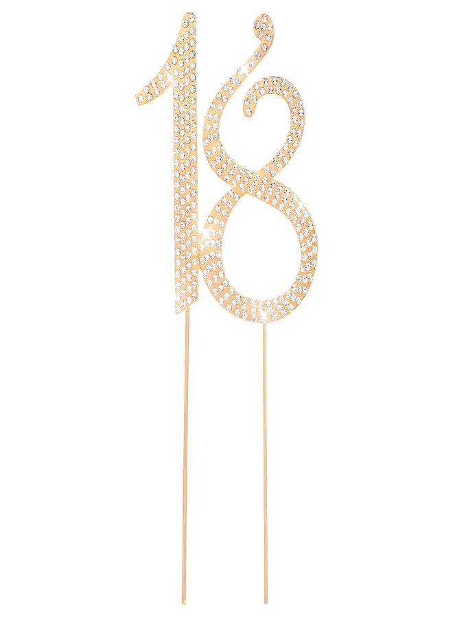 زينة كعكة عيد الميلاد الثامن عشر من دوبينسبي، زينة كعكة عيد الميلاد الثامن عشر مرصعة بأحجار الراين الكريستالية، زينة كعكات عيد الميلاد الثامن عشر مرصعة بأحجار الراين الكريستالية، زينة كعكات عيد الميلاد والذكرى السنوية (ذهبي) - Image 1