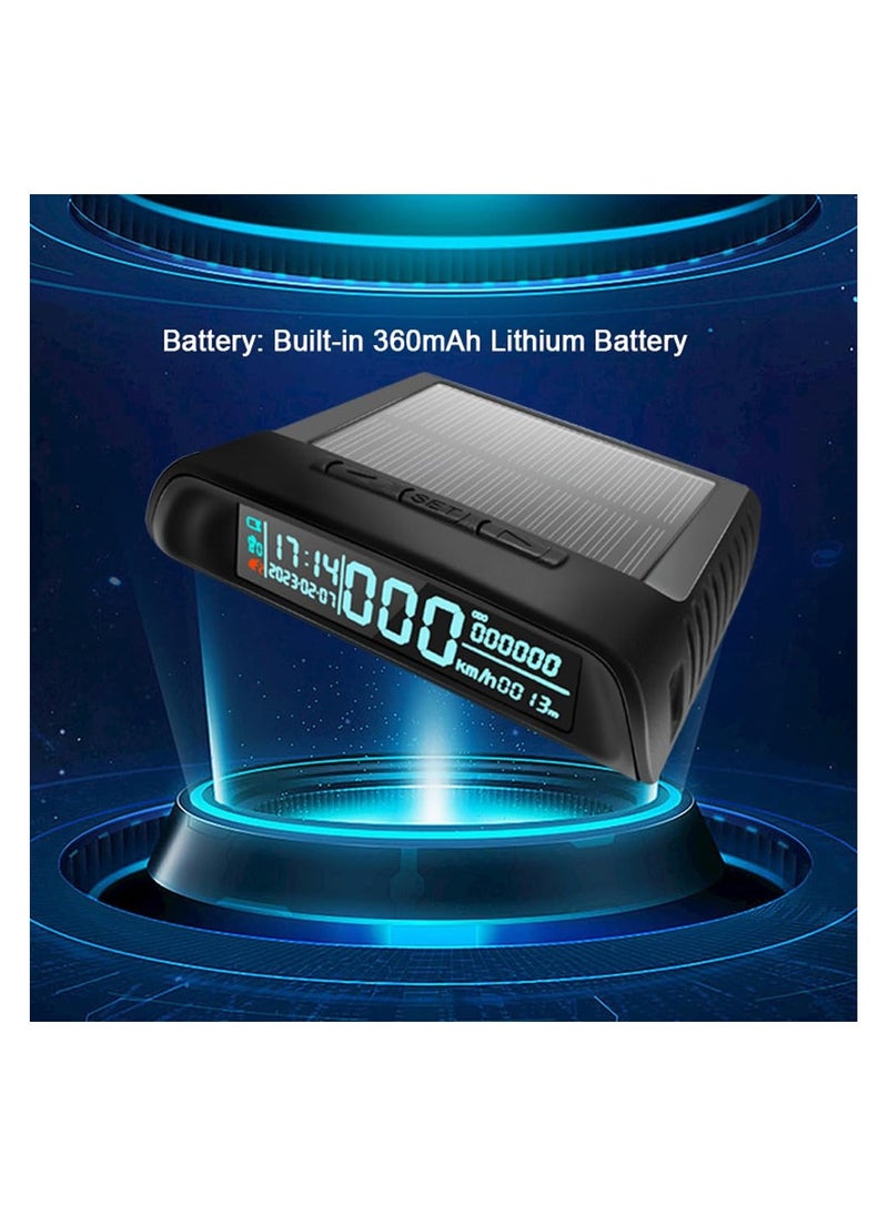 SYOSI - HUD Head up Display, Multifunctional Car Headup Display Solar GPS Digital Speedometer with LED Display Overspeed Alarm Driving Distance Fatigue Driving Reminder for Car Truck RV SUV - Image 1