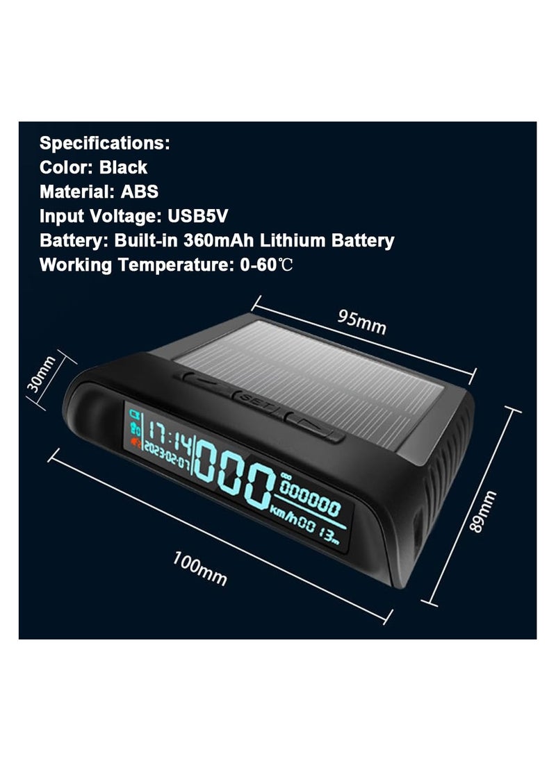 SYOSI - HUD Head up Display, Multifunctional Car Headup Display Solar GPS Digital Speedometer with LED Display Overspeed Alarm Driving Distance Fatigue Driving Reminder for Car Truck RV SUV - Image 1