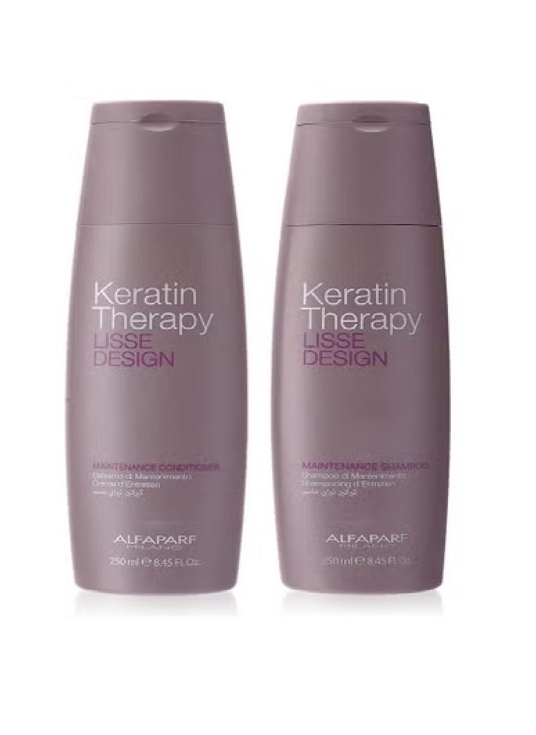 ALFAPARF MILANO Lisse Design Maintenance 1 PC Shampoo 250ML and 1 PC Conditioner 250ML 