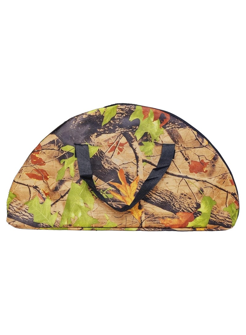 Outdoor Folding Round Table, 65cm Height, 62cm Width, 2 Levels, 4 Drink Holders, Camo Printed Camping Table - Image 2