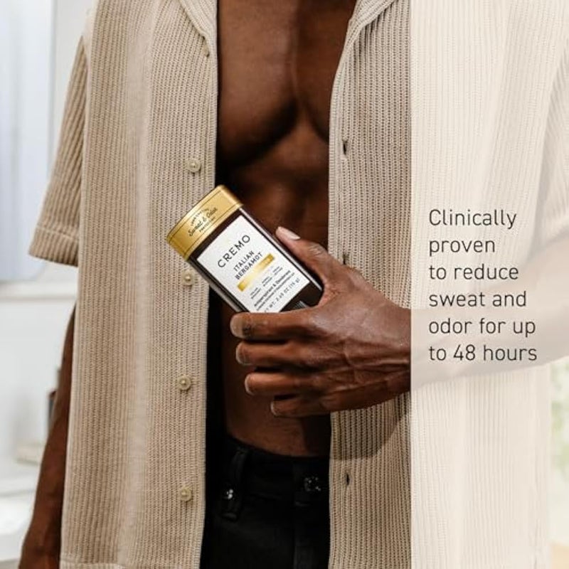 Cremo Italian Bergamot Antiperspirant & Deodorant for Men, 48-hour Sweat and Odor Protection, 2.65oz - Image 3