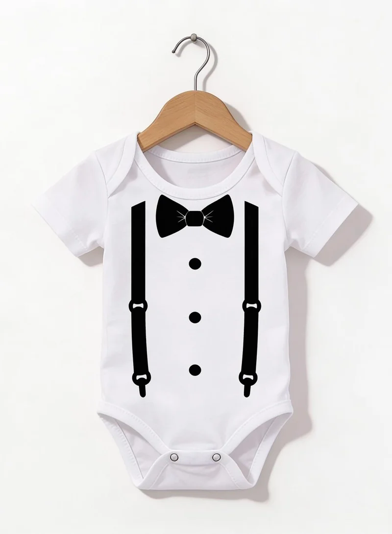 Funkaar  Funkaar White Tuxedo Print Baby Bodysuit  | Best Price UAE