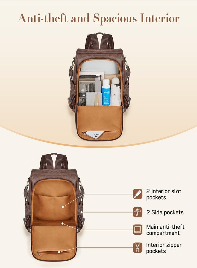 Missnine Backpack Purse for Women, PU Leather Anti-theft Backpack, Ladies Convertible Satchel Bags, Shoulder Bag, Travel Bag for Work, Trip, Coffee - Image 3