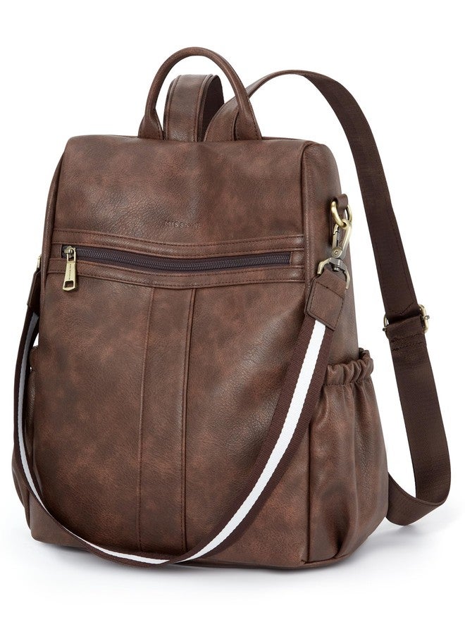 Missnine Backpack Purse for Women, PU Leather Anti-theft Backpack, Ladies Convertible Satchel Bags, Shoulder Bag, Travel Bag for Work, Trip, Coffee - Image 1