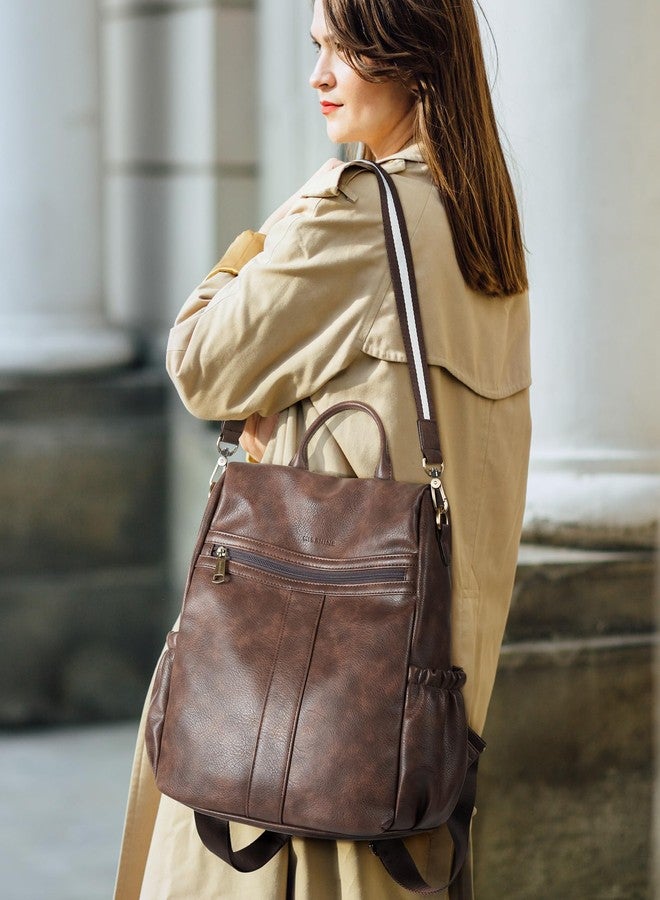 Missnine Backpack Purse for Women, PU Leather Anti-theft Backpack, Ladies Convertible Satchel Bags, Shoulder Bag, Travel Bag for Work, Trip, Coffee - Image 2