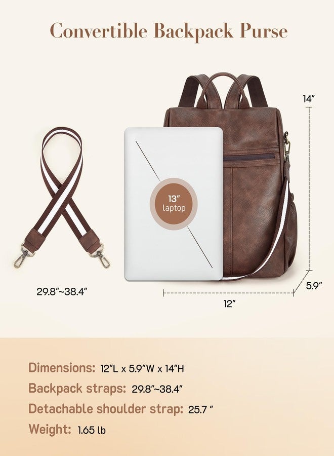 Missnine Backpack Purse for Women, PU Leather Anti-theft Backpack, Ladies Convertible Satchel Bags, Shoulder Bag, Travel Bag for Work, Trip, Coffee - Image 4