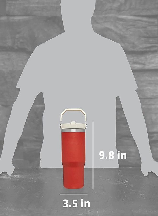 Taiahiro - Stainless Steel Tumbler with Straw, Vacuum Insulated Water Bottle for Home, Office or Car, Reusable Cup with Straw Leakproof Flip - Image 1