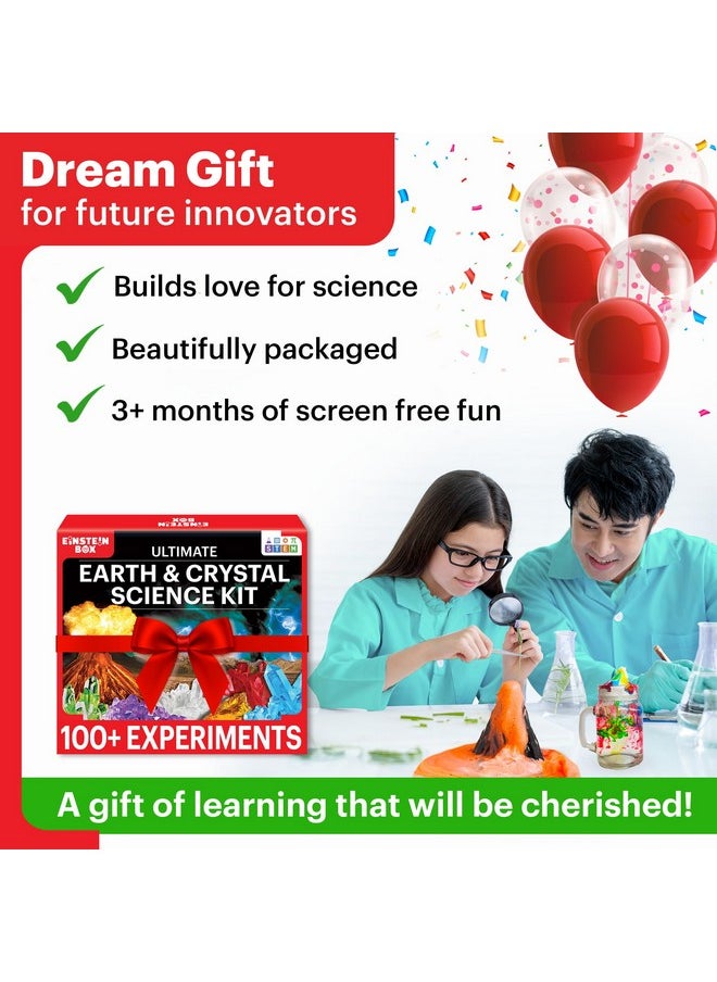 Einstein Box - مجموعة العلوم النهائية للأرض والكريستال | مجموعات العلوم للأطفال من سن 6-14 | مشاريع STEM | العاب تعليمية للذكور والإناث من سن 6-8-10-12-14 | أفكار هدايا للأولاد والبنات | - Image 1