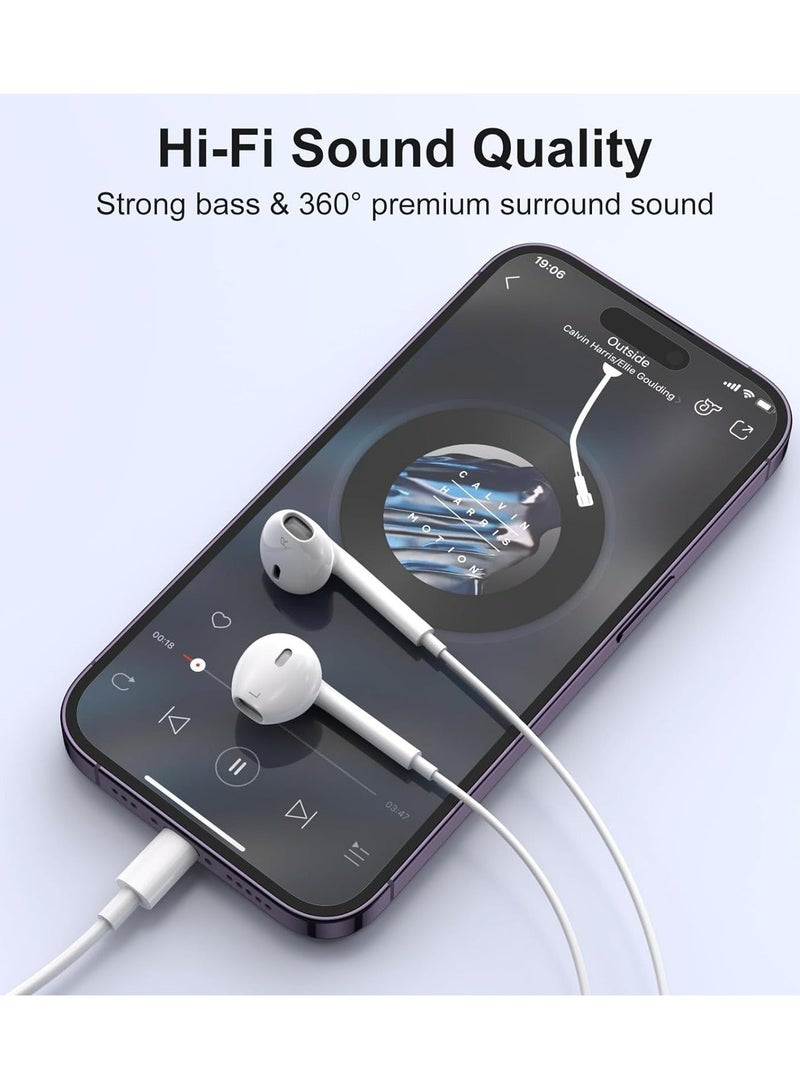 Earbuds Headphones Wired Earphones with Microphone and Volume Control, Compatible with iPhone 14Pro 14 Pro max 13 13Pro 13Pro Max 12,11 Pro Max,Xs Max,XR,X,7,8 Plus - Image 3