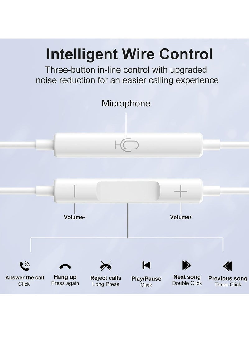 Earbuds Headphones Wired Earphones with Microphone and Volume Control, Compatible with iPhone 14Pro 14 Pro max 13 13Pro 13Pro Max 12,11 Pro Max,Xs Max,XR,X,7,8 Plus - Image 5