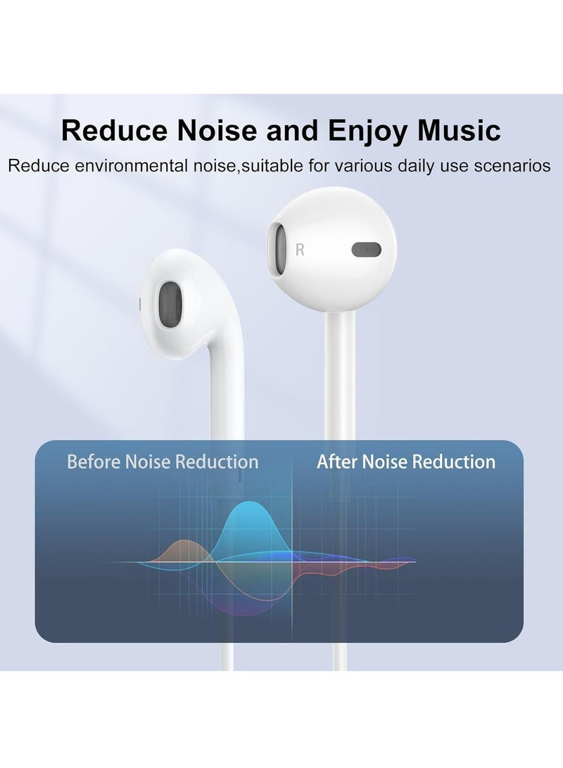Earbuds Headphones Wired Earphones with Microphone and Volume Control, Compatible with iPhone 14Pro 14 Pro max 13 13Pro 13Pro Max 12,11 Pro Max,Xs Max,XR,X,7,8 Plus - Image 2