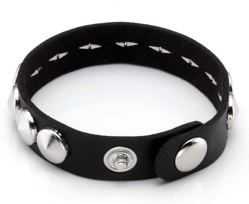 Mafnee Store Leather Cuff Bracelet Punk Bracelet Rock Braided Rivets Wristband for Men Women Adjustable - Image 2