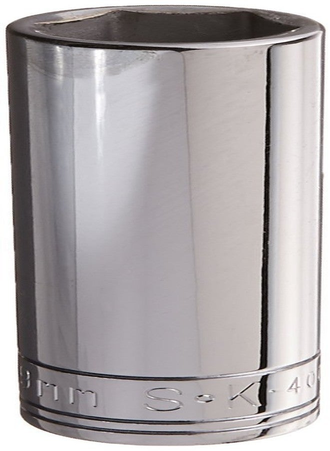 اس كي كي SK Hand Tool Professional Tools 40019 مقبس كروم متري عميق سداسي النقاط بقطر 1/2 بوصة - 19 مم، مقبس من الفولاذ المطروق على البارد بلمسة نهائية SuperKrome، صنع في الولايات المتحدة الأمريكية - Image 1