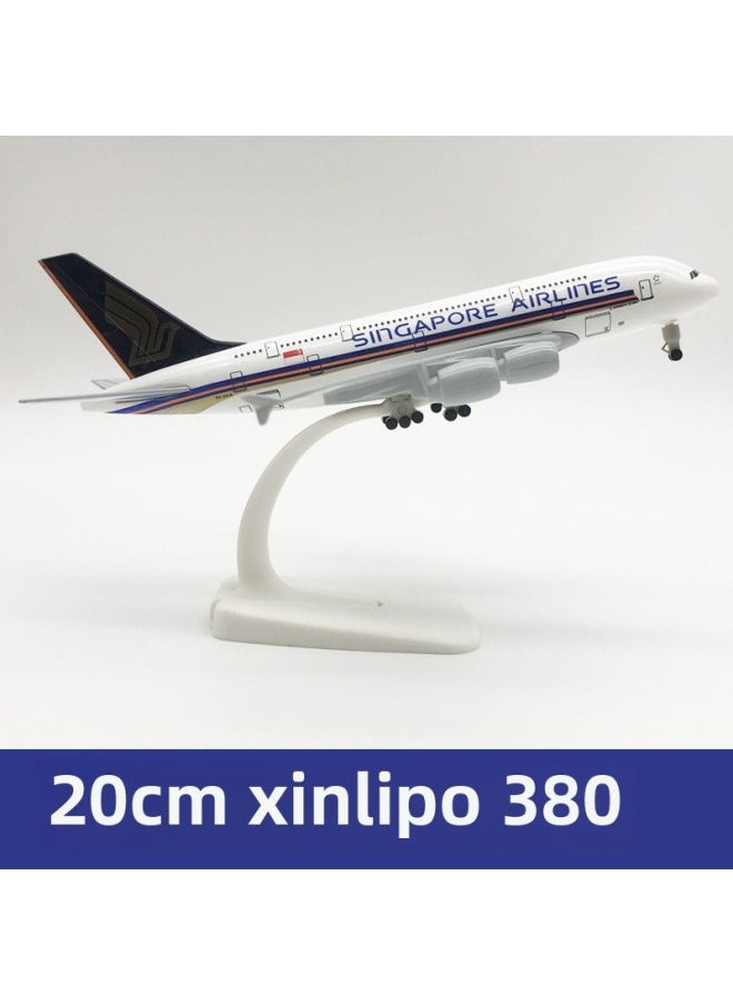 20cm Aircraft Model Alloy Solid Domestic And Foreign Major Aviation Boeing 737 Airbus 380 Ornaments Simulation Model-Color:20cm Singapore 380  - Image 1