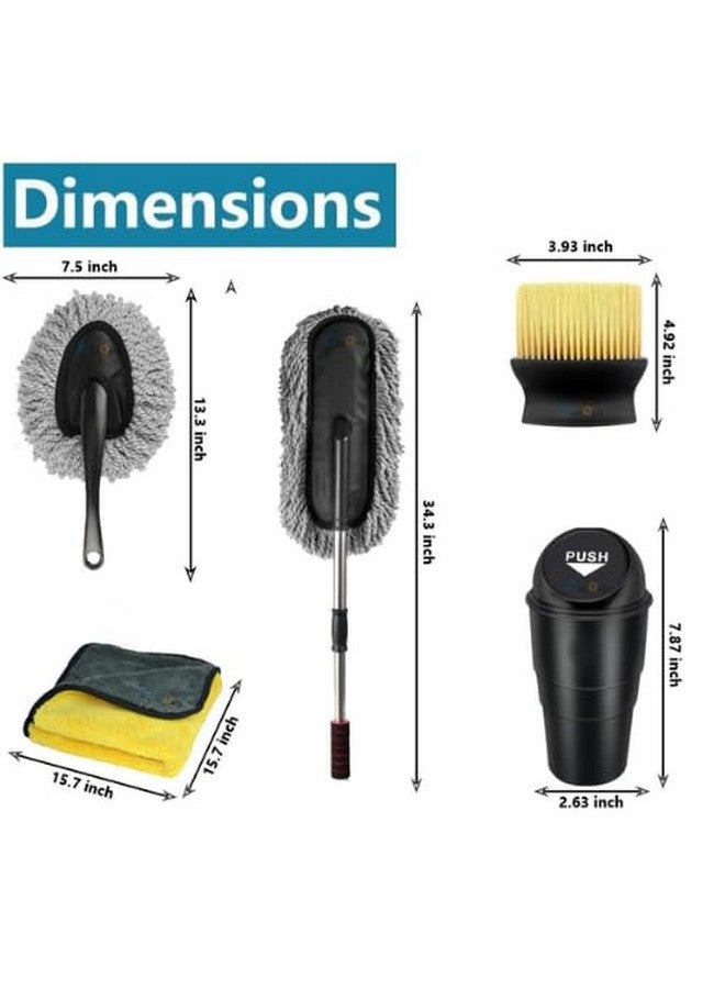 GaxQuly GaxQuly 5 Pcs Microfiber Car Duster Accessories Kit with Scratch & Lint Free Duster || Interior & Exterior Car Cleaning Detailing Best Tools Best for Cars, SUVs, Sedan, Car Cleaning Kit (5)  - Image 2