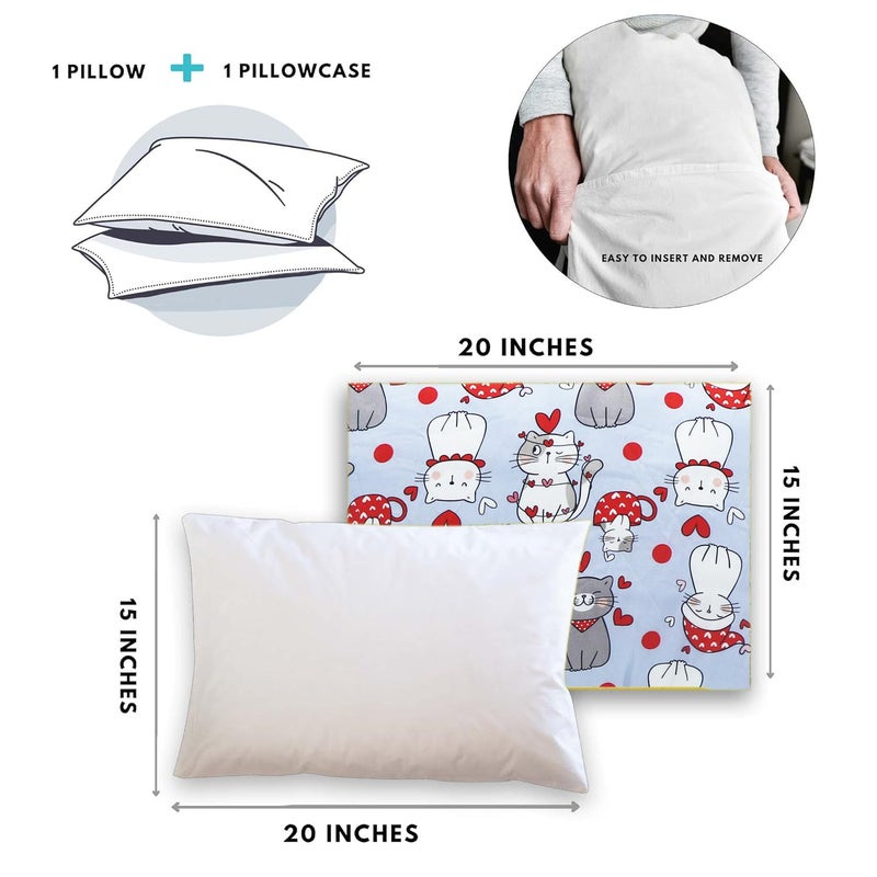 KRADYL KROFT Toddler Pillow with 100% Cotton Removable Cover - 20 X 15 Inches | Children Pillows | Baby Pillows - Catmas - Image 4
