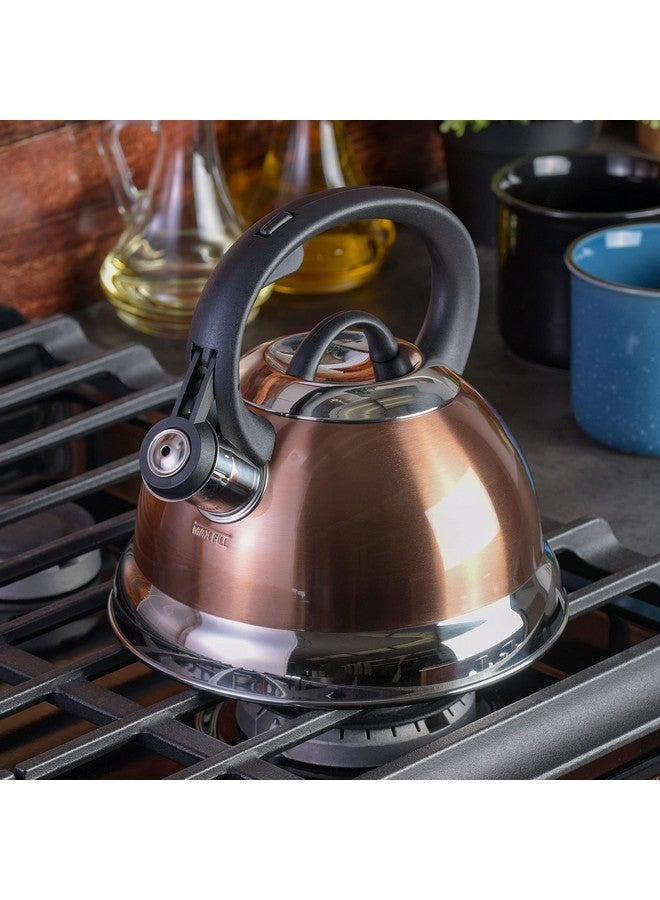 Mr. coffee غلاية شاي مستر كوفي فلينتشاير من الفولاذ المقاوم للصدأ مع مقبض نايلون، سعة 1.75 لتر، نحاسية - Image 5