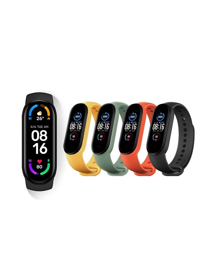 Xiaomi Mi Smart Band 6 Sports Bracelet Amoled Display With 4 Replacement Straps Yellow/Red/Green/Black - Image 1