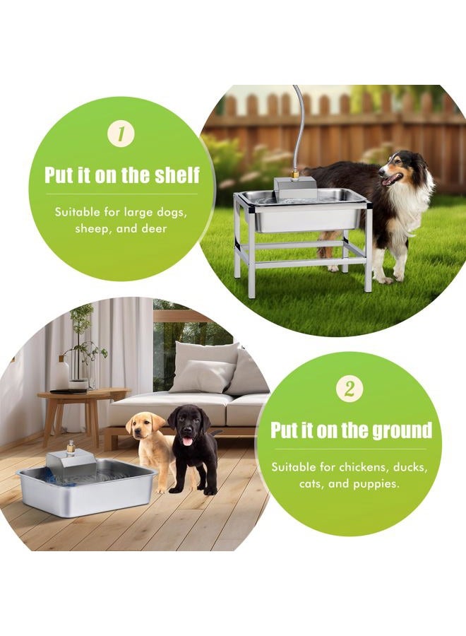 NAOEDEAH 3Gal Automatic Dog Water Bowl Dispenser Large Breed Elevated Outdoor Large Dog Water Bowl with Stand Raised Stainless Auto Fill Waterer with Float Valve for Big Dogs Pets Cats Chicken Livestock - Image 4