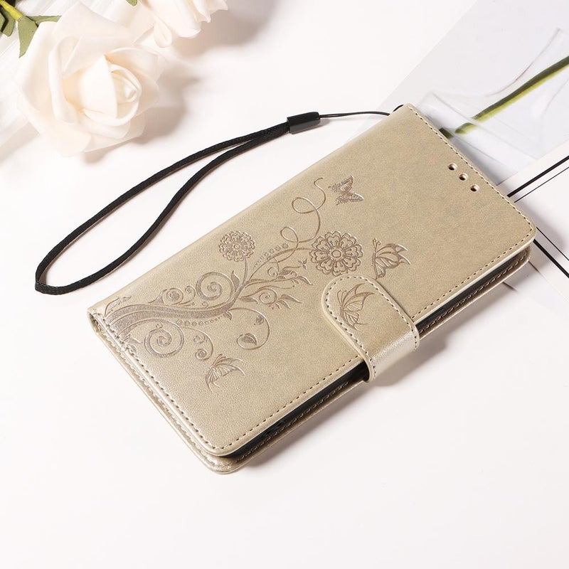 erorex For Honor 400 Smart 5G Embossed  Flowers Leather Phone Case(Gold) - Image 2
