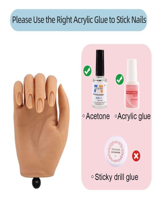 KnowU Silicone Mannequin Hand for Nails, Practice Hand for Acrylic Nails, Manicure Training Model, Nail Practice Hand for Beginners & Professionals, Flesh Tone - Image 5