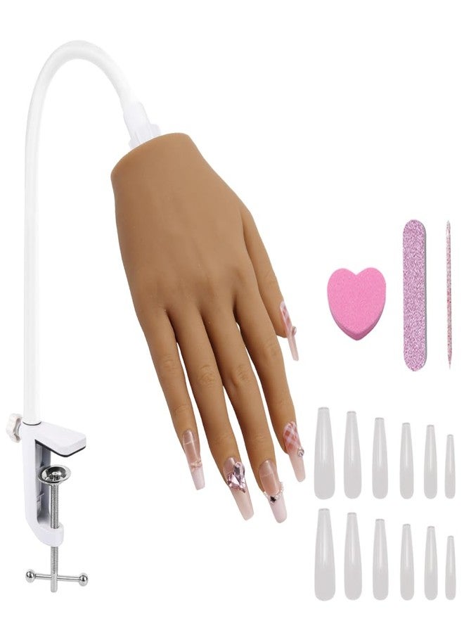 KnowU Silicone Mannequin Hand for Nails, Practice Hand for Acrylic Nails, Manicure Training Model, Nail Practice Hand for Beginners & Professionals, Flesh Tone - Image 1