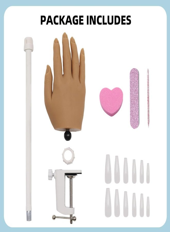 KnowU Silicone Mannequin Hand for Nails, Practice Hand for Acrylic Nails, Manicure Training Model, Nail Practice Hand for Beginners & Professionals, Flesh Tone - Image 4