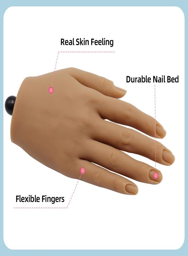 KnowU Silicone Mannequin Hand for Nails, Practice Hand for Acrylic Nails, Manicure Training Model, Nail Practice Hand for Beginners & Professionals, Flesh Tone - Image 3