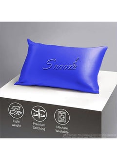 snooze Snooze, Satin Pillowcase for Hair and Skin, 48*70 cm, blue  - Image 3
