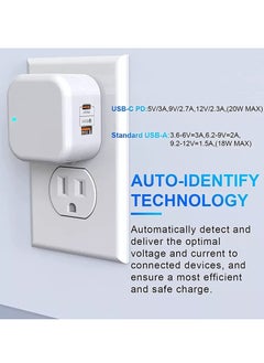Generic (1 Pack) PD 20W Power Adaptor for Iphone 14 series and Android, QC 3.0 Dual Port USB-C and USB-A for Iphone 14 series and Android  - Image 3