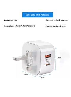 Generic (1 Pack) PD 20W Power Adaptor for Iphone 14 series and Android, QC 3.0 Dual Port USB-C and USB-A for Iphone 14 series and Android  - Image 2