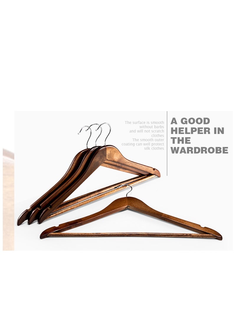 Wooden Hangers 20 Pack, Heavy Duty Hangers for Closet, Smooth Finish Wooden Coat Hangers Fit Hangers with Non-Slip Pants Bar, Durable Wooden Clothes Hanger for Shirts  - Image 2