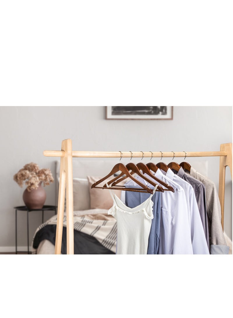 Wooden Hangers 20 Pack, Heavy Duty Hangers for Closet, Smooth Finish Wooden Coat Hangers Fit Hangers with Non-Slip Pants Bar, Durable Wooden Clothes Hanger for Shirts  - Image 4