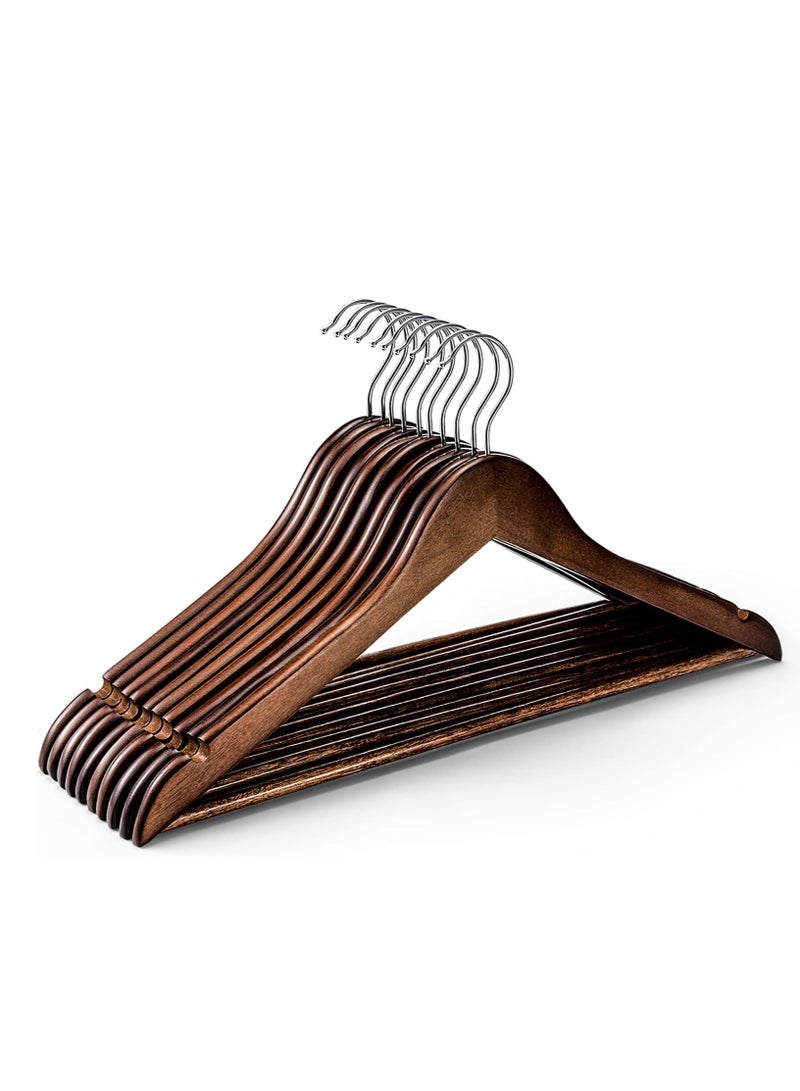 Wooden Hangers 20 Pack, Heavy Duty Hangers for Closet, Smooth Finish Wooden Coat Hangers Fit Hangers with Non-Slip Pants Bar, Durable Wooden Clothes Hanger for Shirts  - Image 1