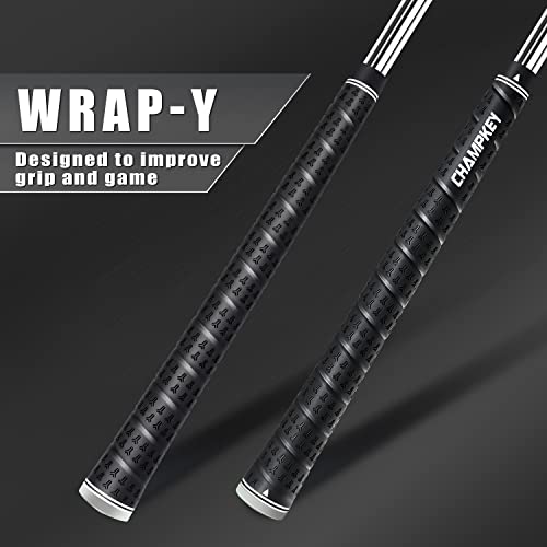 CHAMPKEY WRAP-Y Rubber Golf Grips 13 Pack Come with All Repair Kits - High Feedback and Traction Golf Club Grips(Standard, Black) - Image 2