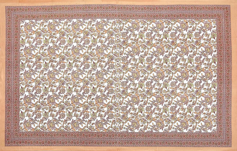 EasyGoods® 240 TC Cotton Bedsheet for Single Bed -Orange |Ethnic08 Bedsheet Single Size Bed Cotton|Single Size Bedsheet|Single Bedsheet with 1 Pillow Cover 60x90 Inch| Handcrafted Bed Sheets - Image 5